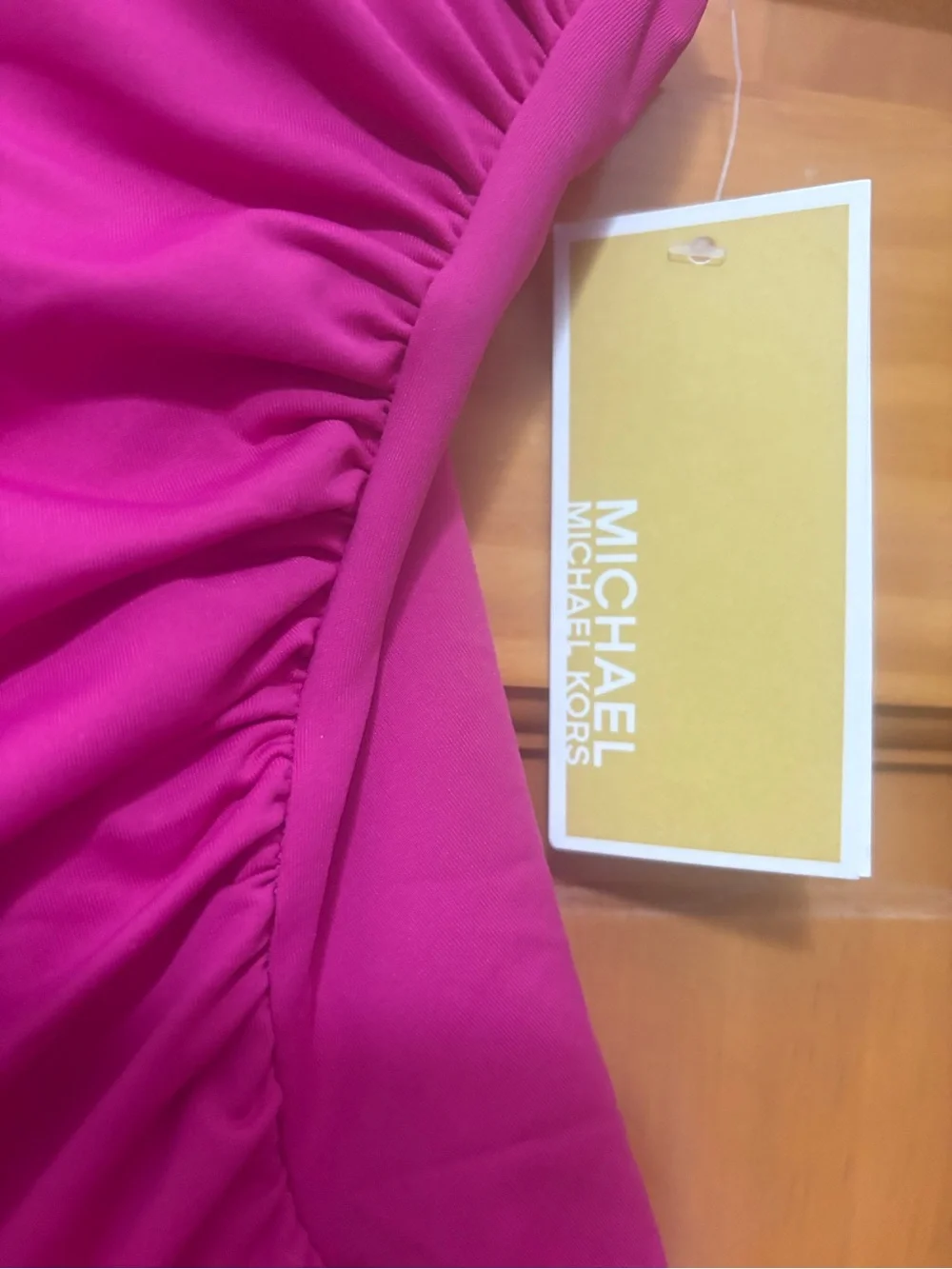 Michael Kors Fuscia One-Piece Swimsuit with Gold Hardware Size 8 NWT